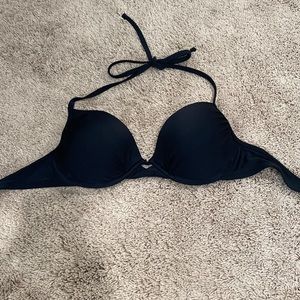 Black halter top bathing suit